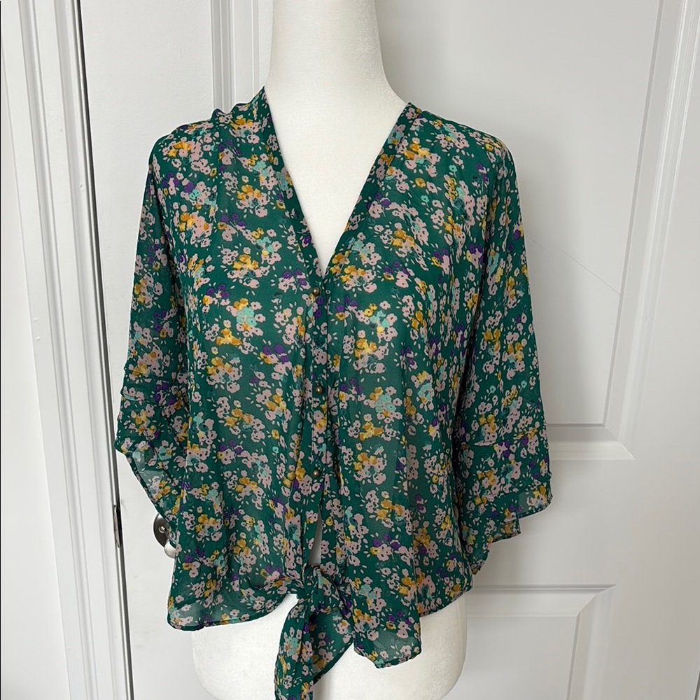 Floral Green Women's Top